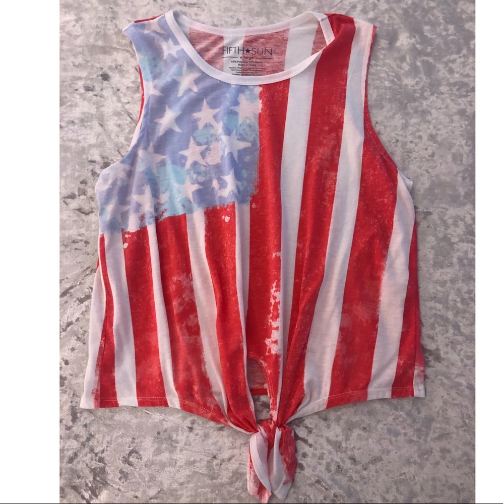 🇺🇸 USA FLag front tie tank